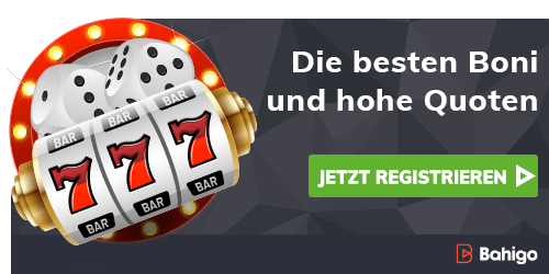 Slotmaschine mit Bonus Hinweis und Registrieren Button